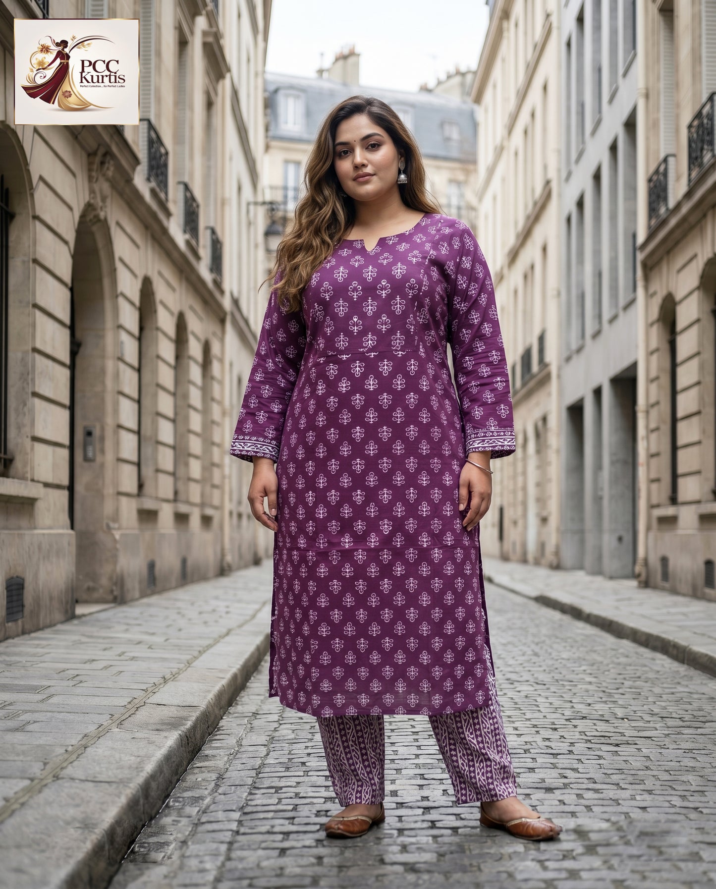 FLORAL KURTI PANT SET (Ds. No - PCC1005)