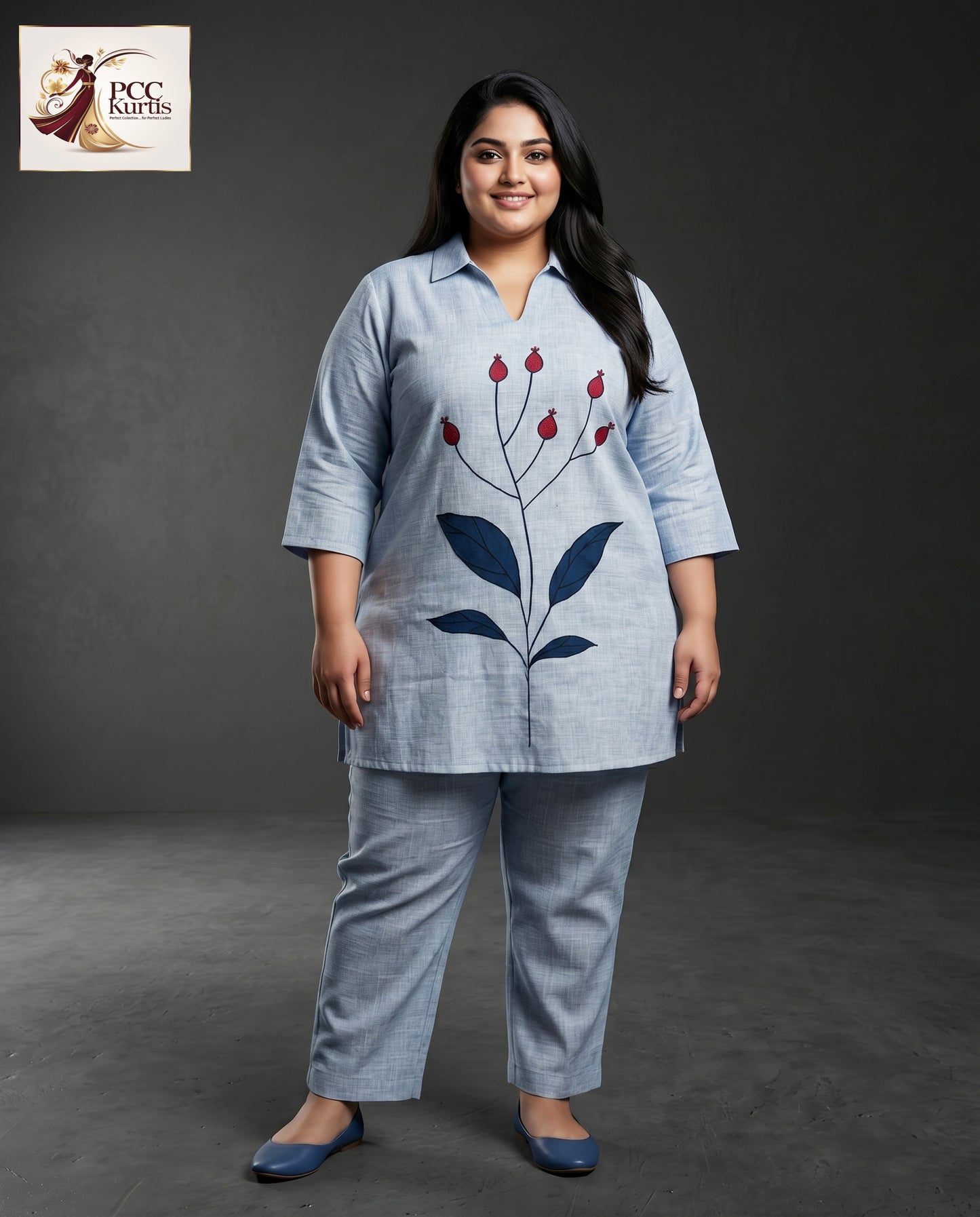 BLUE HIPCOVER FLEX COTTON CO-ORD SET (Ds. No - PCC1007)