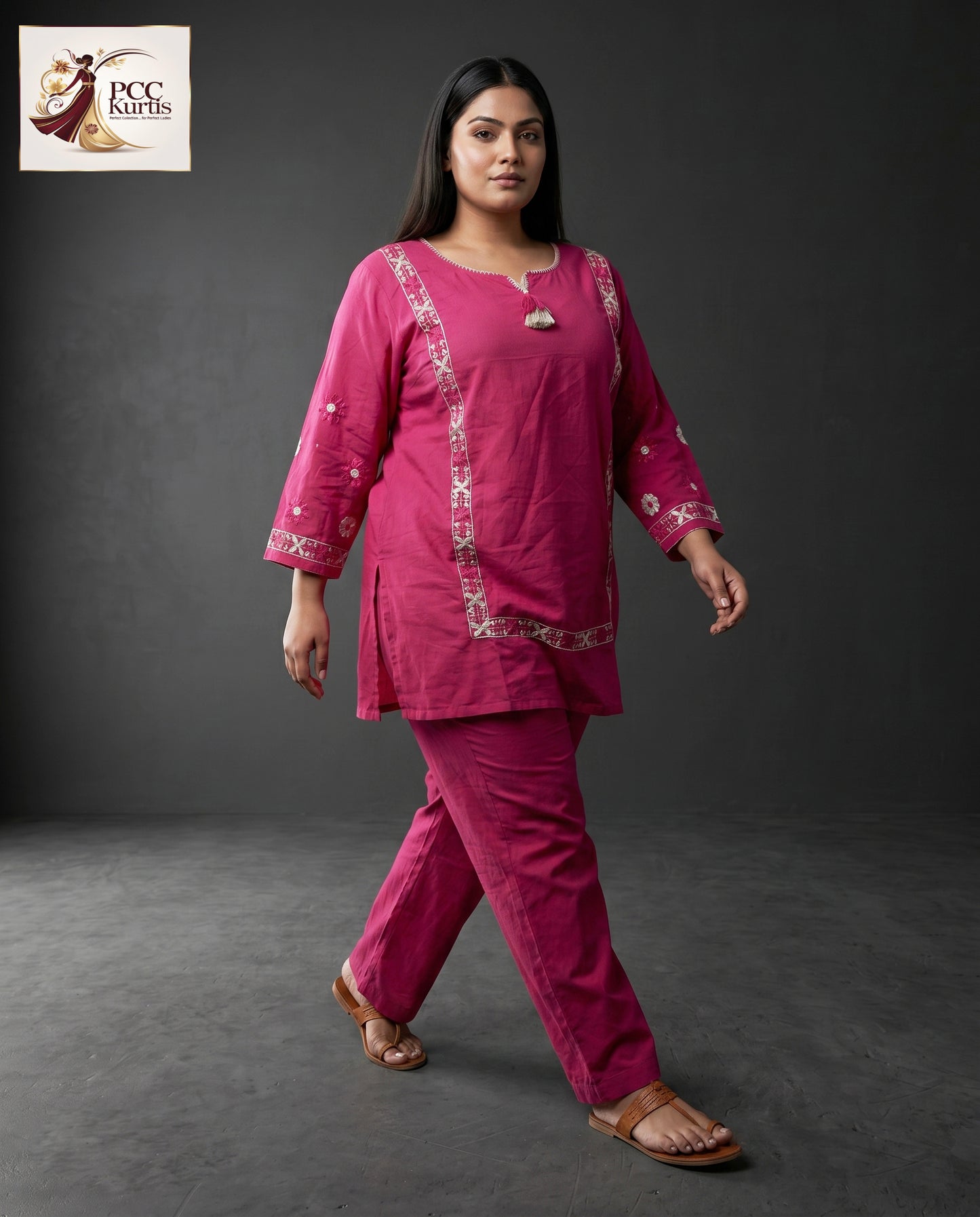 THREAD WORK HIPCOVER CO-ORD SET (Ds. No - PCC1013)