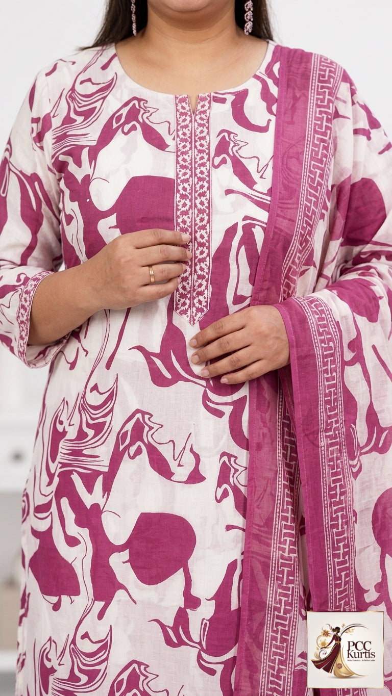 PURE COTTON KURTI SET FOR CASUAL WEAR (Ds. No - PCC1015)