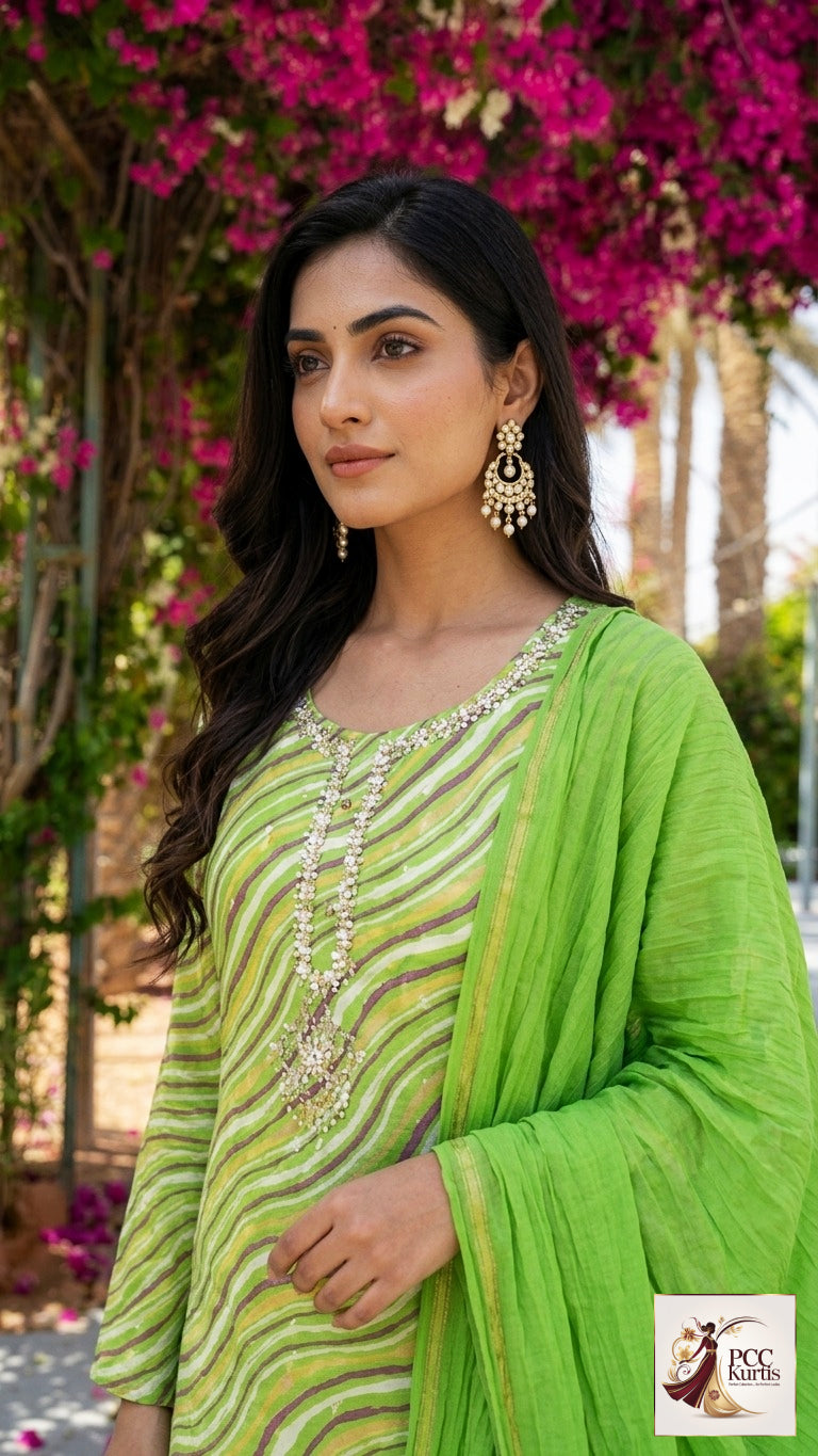 LEHERIYA KURTI SET (Ds. No - PCC1028)