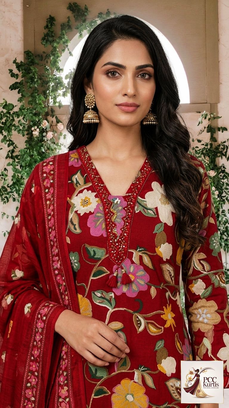 FLORAL PRINT KURTI SET (Ds. No - PCC1045)