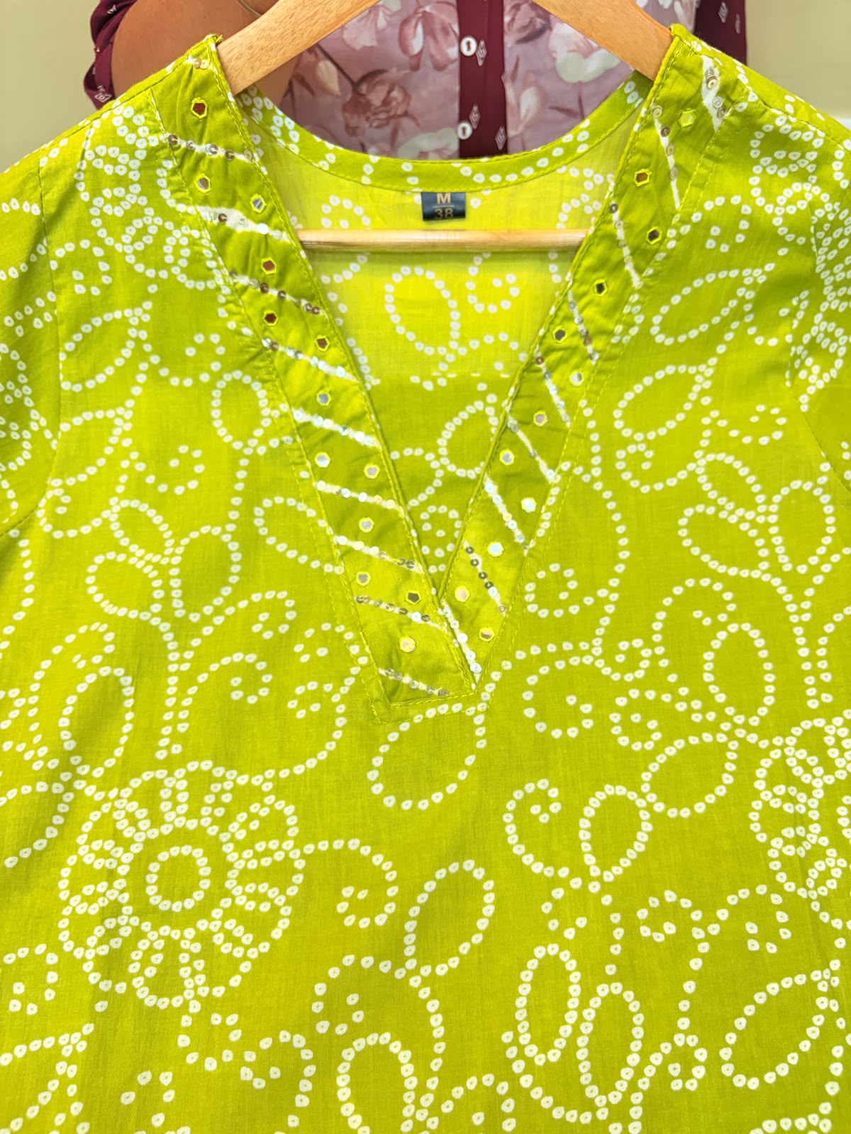 Traditional Lime Green Bandhej Print 3-Piece Kurta Set (Ds. No - PCC1071)