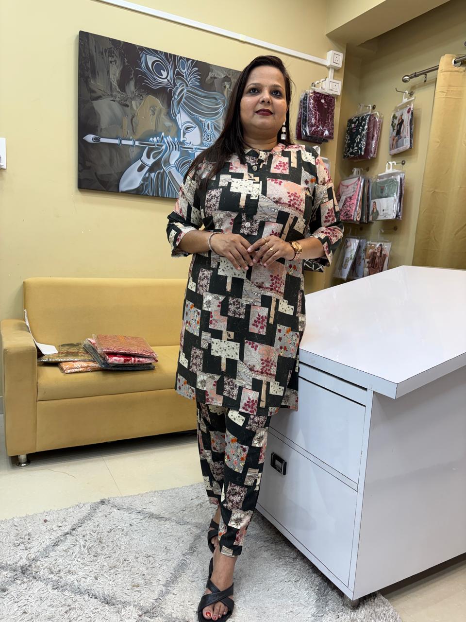 PREMIUM RAYON CO-ORD SET (Ds. No - PCC1034)