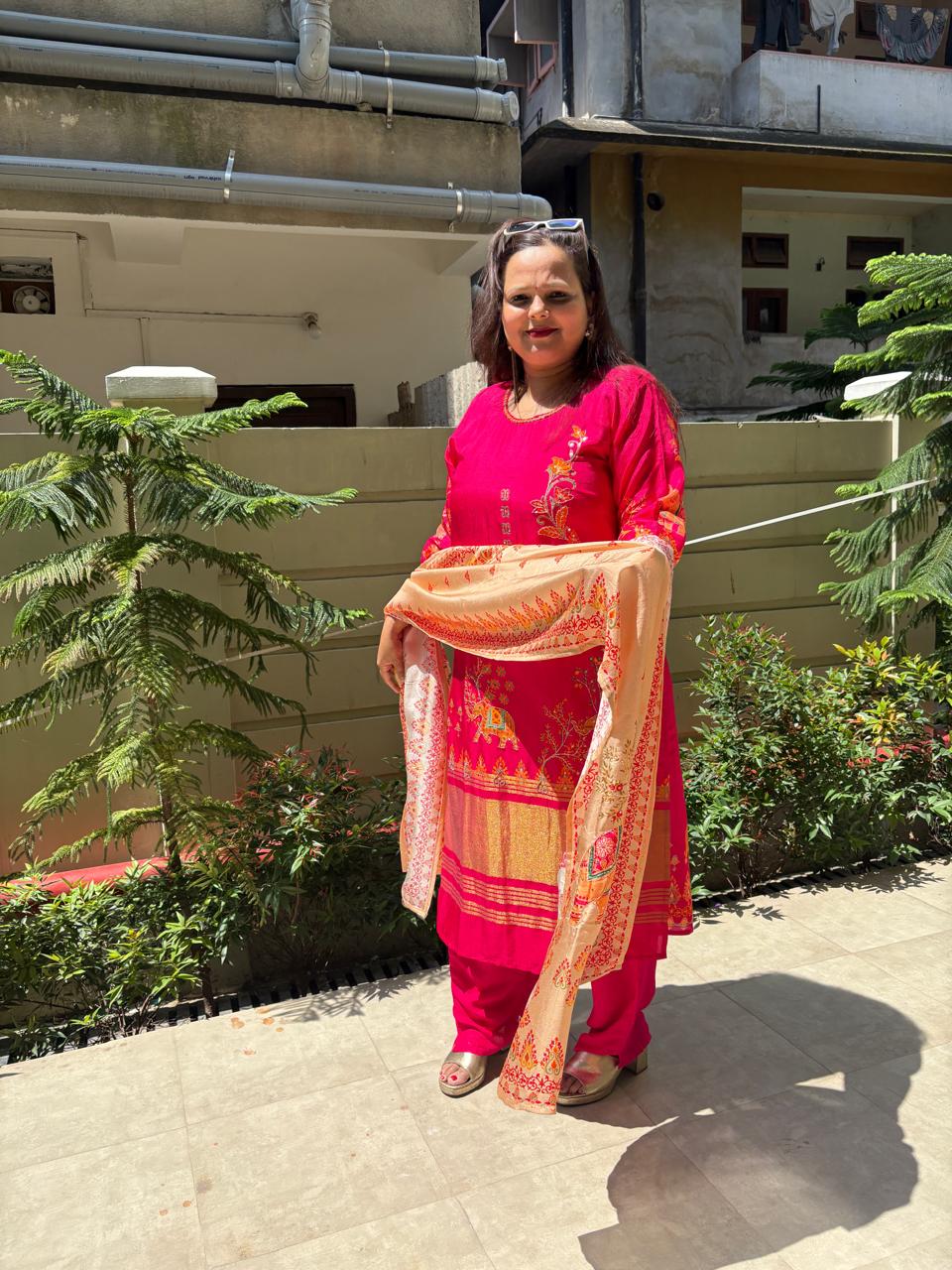 ELEGANT RANI PINK SUIT SET (Ds. No - PCC1064)