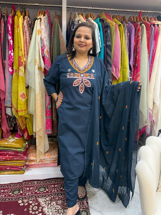 Mirror and thread word 3Pcs set in Pure 100% Cotton