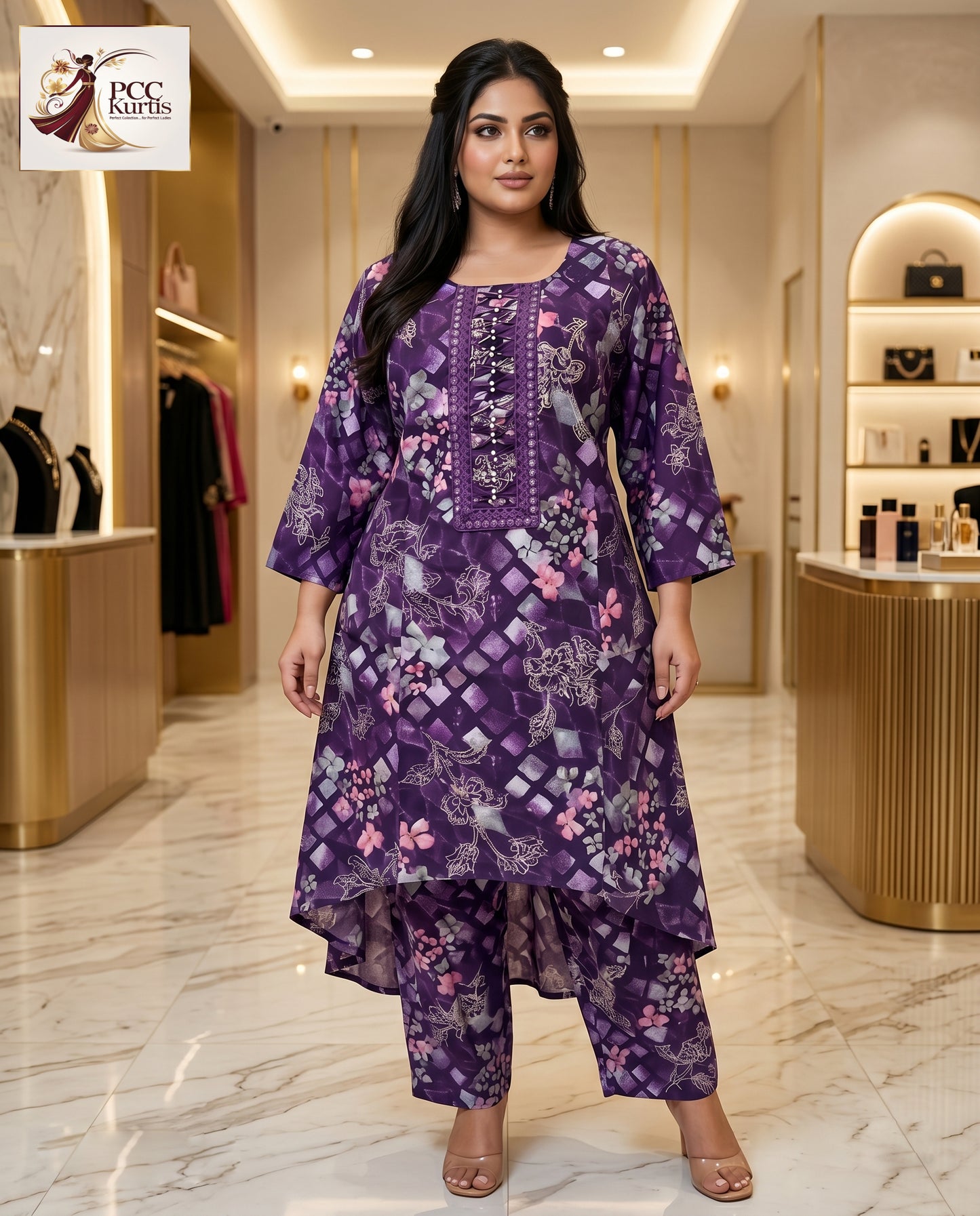 HEAVY RAYON HIGH LOW CO-ORD SET (Ds. No - PCC1002)