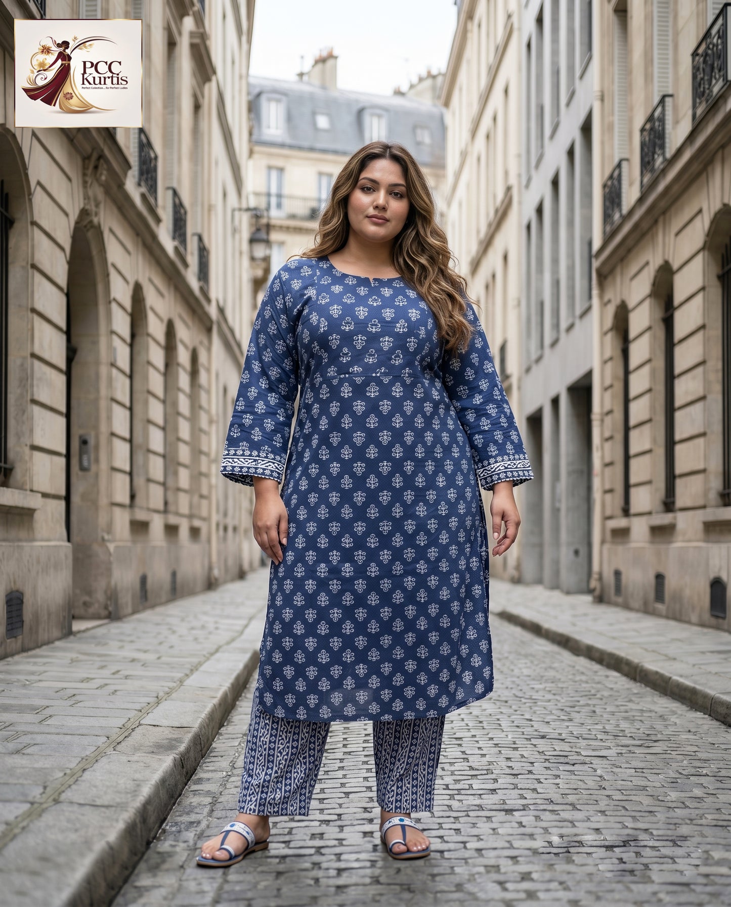 FLORAL KURTI PANT SET (Ds. No - PCC1005)