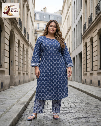 FLORAL KURTI PANT SET (Ds. No - PCC1005)