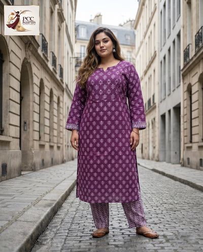 FLORAL KURTI PANT SET (Ds. No - PCC1005)