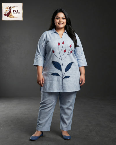 BLUE HIPCOVER FLEX COTTON CO-ORD SET (Ds. No - PCC1007)