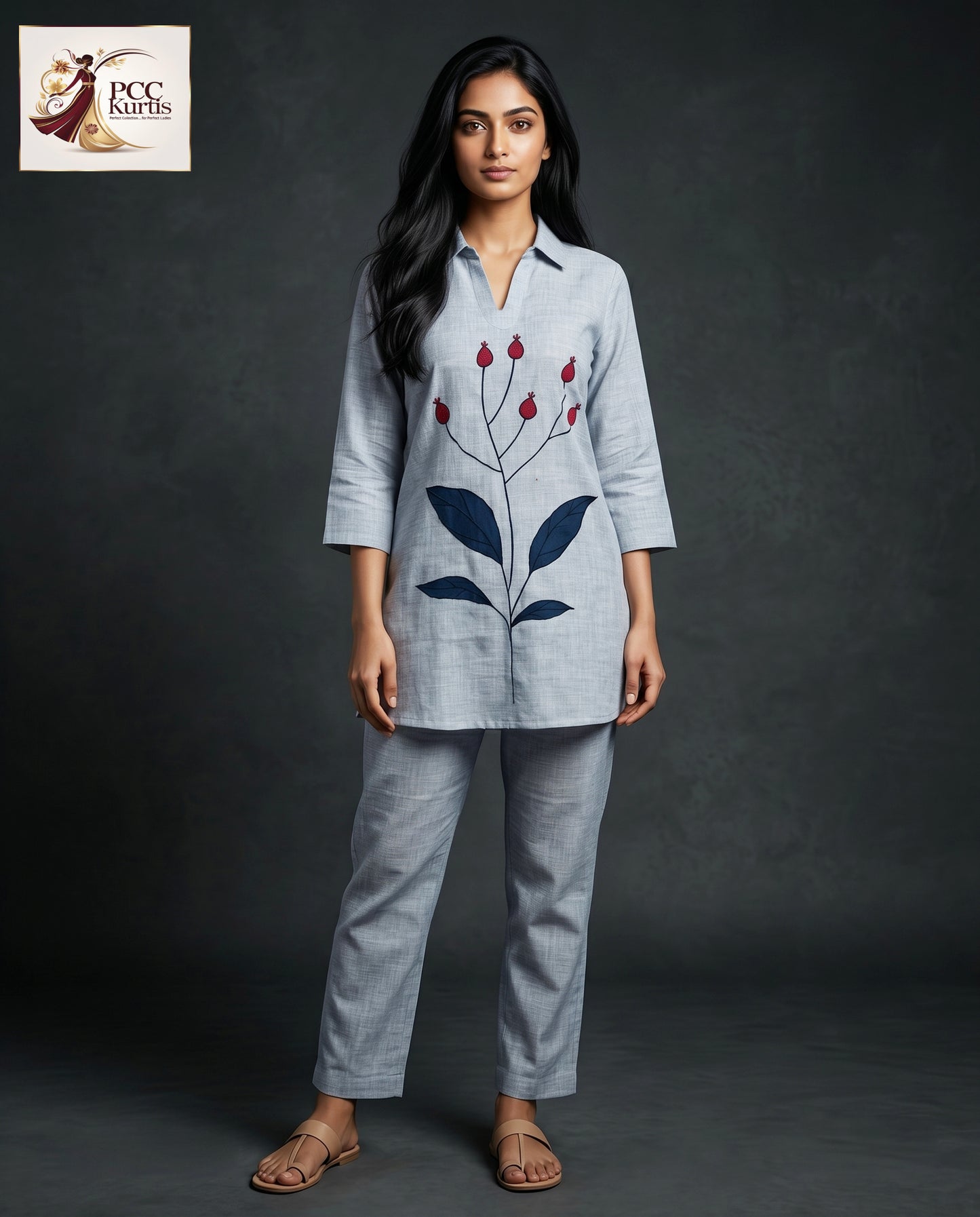 BLUE HIPCOVER FLEX COTTON CO-ORD SET (Ds. No - PCC1007)