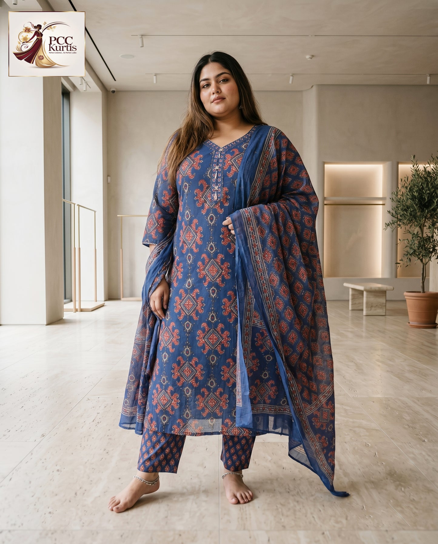 ROYAL BLUE KURTI SET (Ds. No - PCC1011)