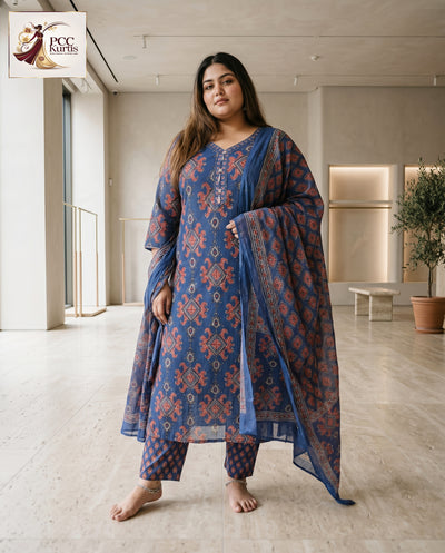 ROYAL BLUE KURTI SET (Ds. No - PCC1011)