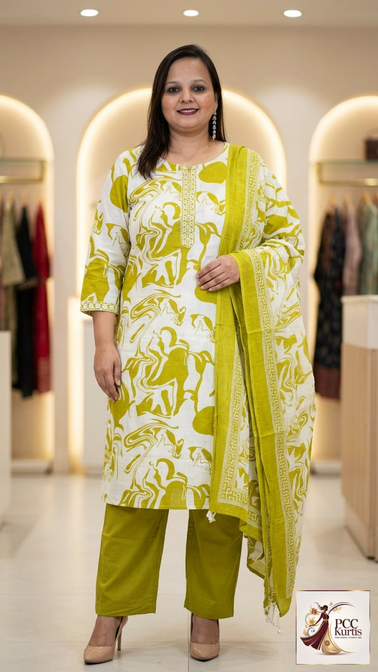 PURE COTTON KURTI SET FOR CASUAL WEAR (Ds. No - PCC1015)