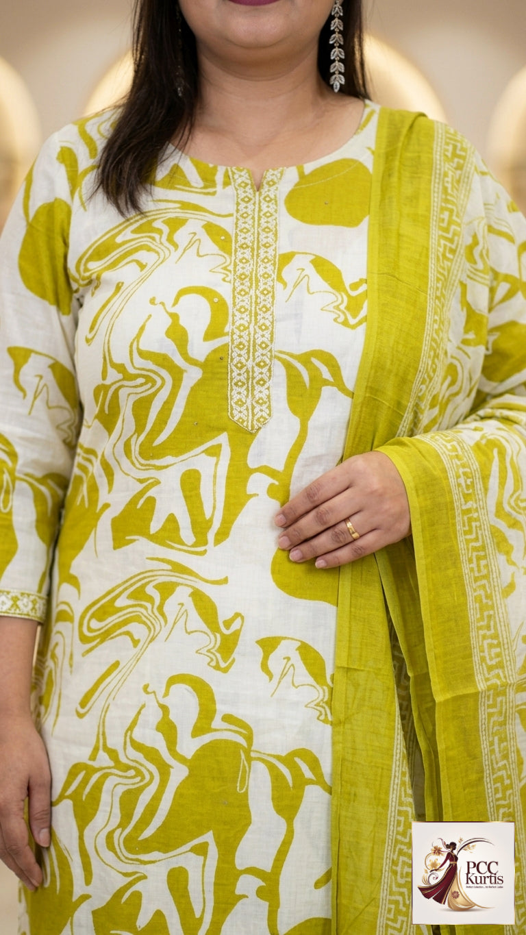 PURE COTTON KURTI SET FOR CASUAL WEAR (Ds. No - PCC1015)