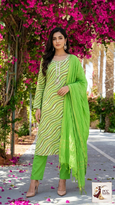 LEHERIYA KURTI SET (Ds. No - PCC1028)