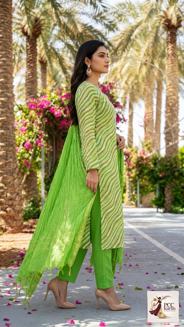LEHERIYA KURTI SET (Ds. No - PCC1028)