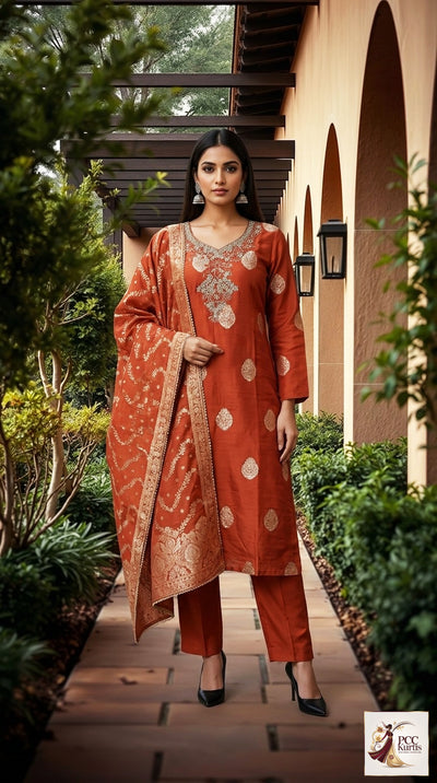 SEMI PARTYWEAR SET IN DOLA (Ds. No - PCC1051)