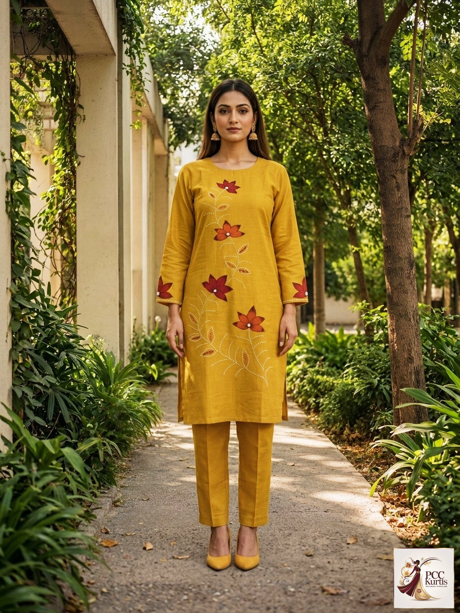 KURTI PANT SET FOR DAILY WEAR (Ds. No - PCC1052)