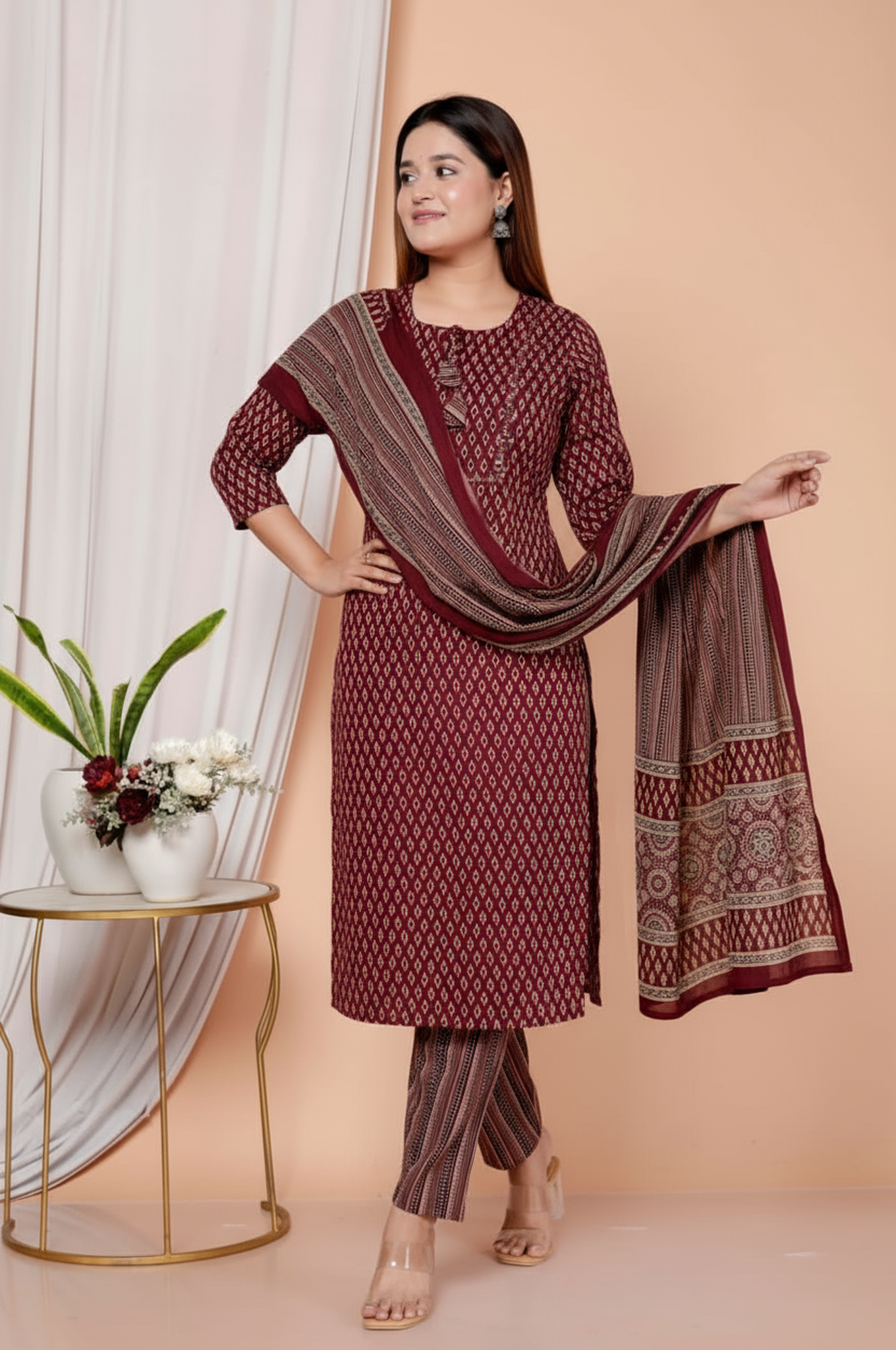 Daily Wear Kurti Set with Pant & Dupatta – Pure Cotton Comfort | Festive Discount
