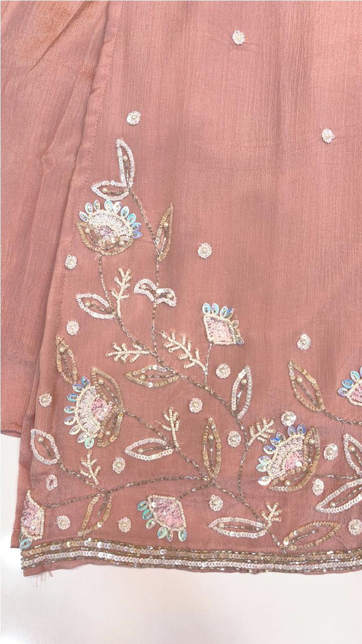 PASTEL PINK SET WITH KATHDANA WORK (Ds. No - PCC1062)