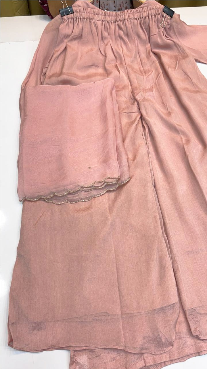 PASTEL PINK SET WITH KATHDANA WORK (Ds. No - PCC1062)