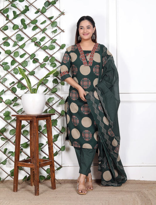Kurti Pant Dupatta Set For Summers